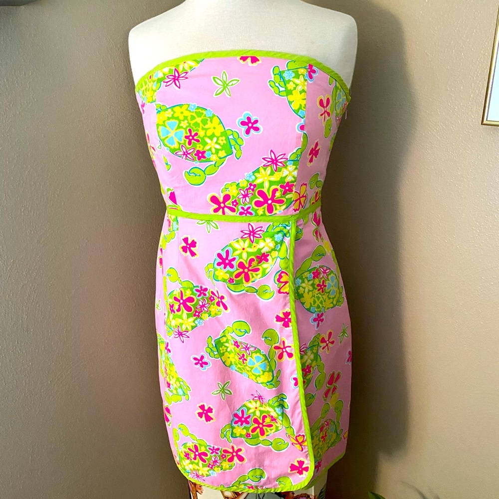 Lilly Pulitzer strapless faux wrap dress